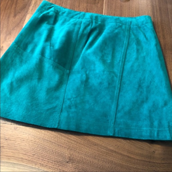 Ideology Teal Leather Skirt - Picture 6 of 6